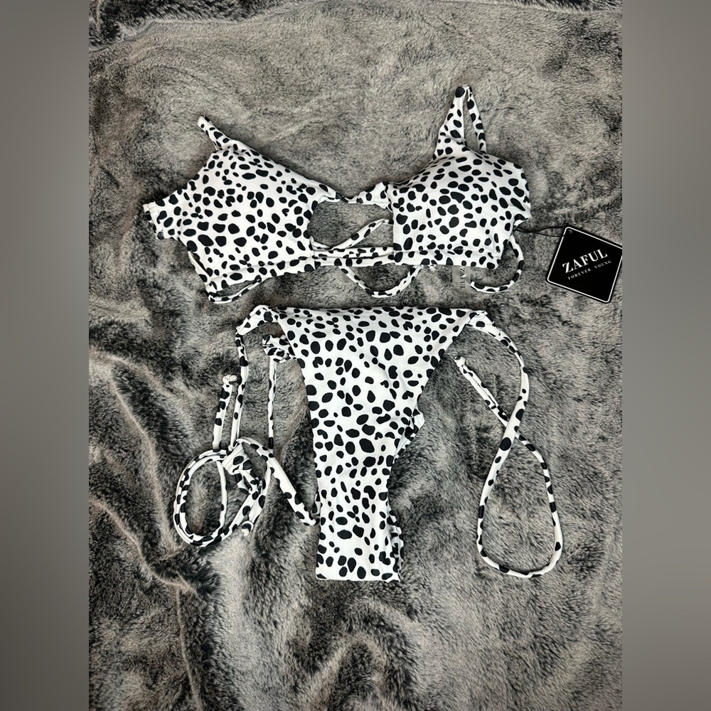Zaful black poka dot bikini